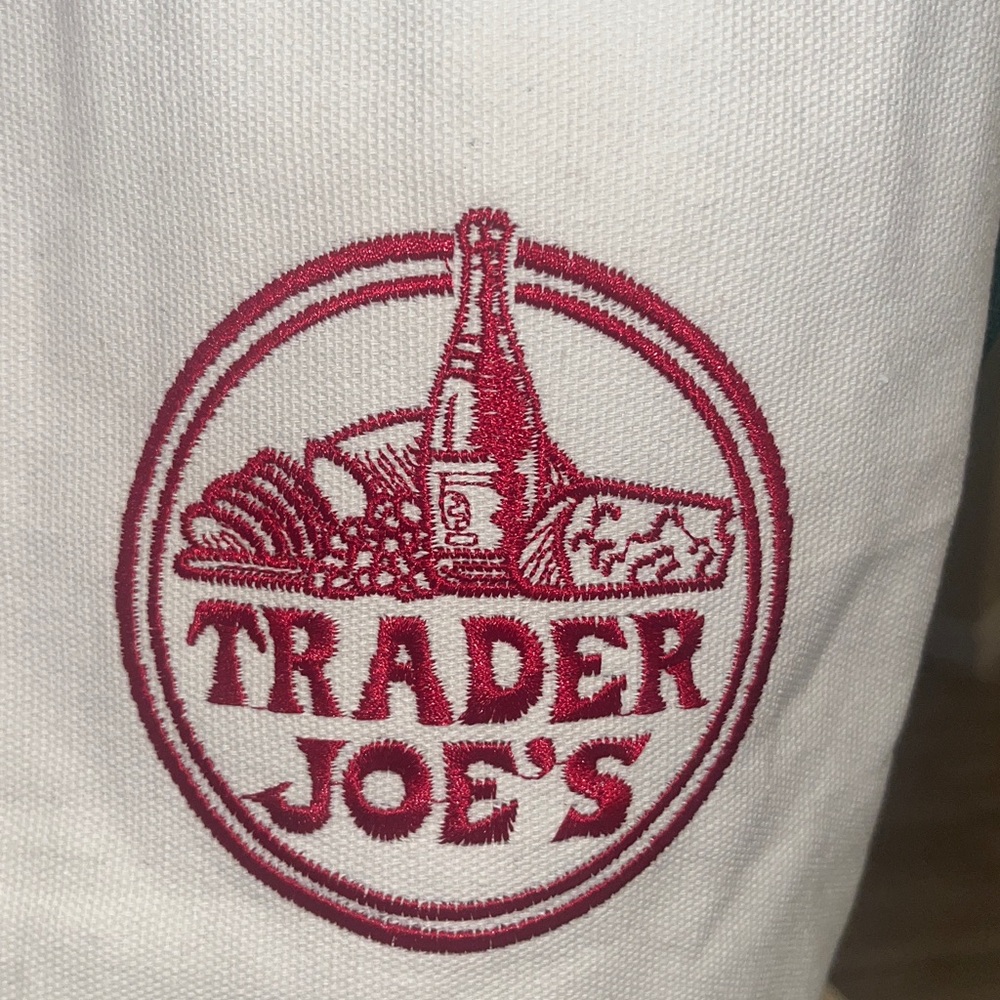 Trader Joe's Canvas Tote Bag Green NWOT - Picture 4 of 4